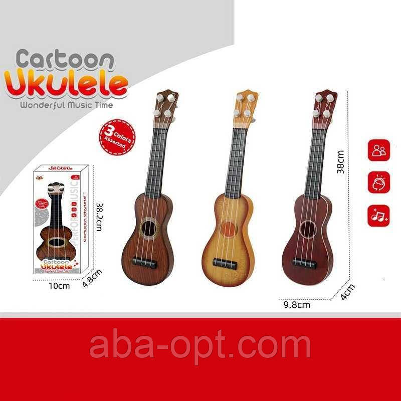 Гітара 8848 (108/2) 3 види, розмір: 9.8х4х38 см, 4 струни, в коробці ВИДАЄТЬСЯ МІКС ВИДІВ, фото 1