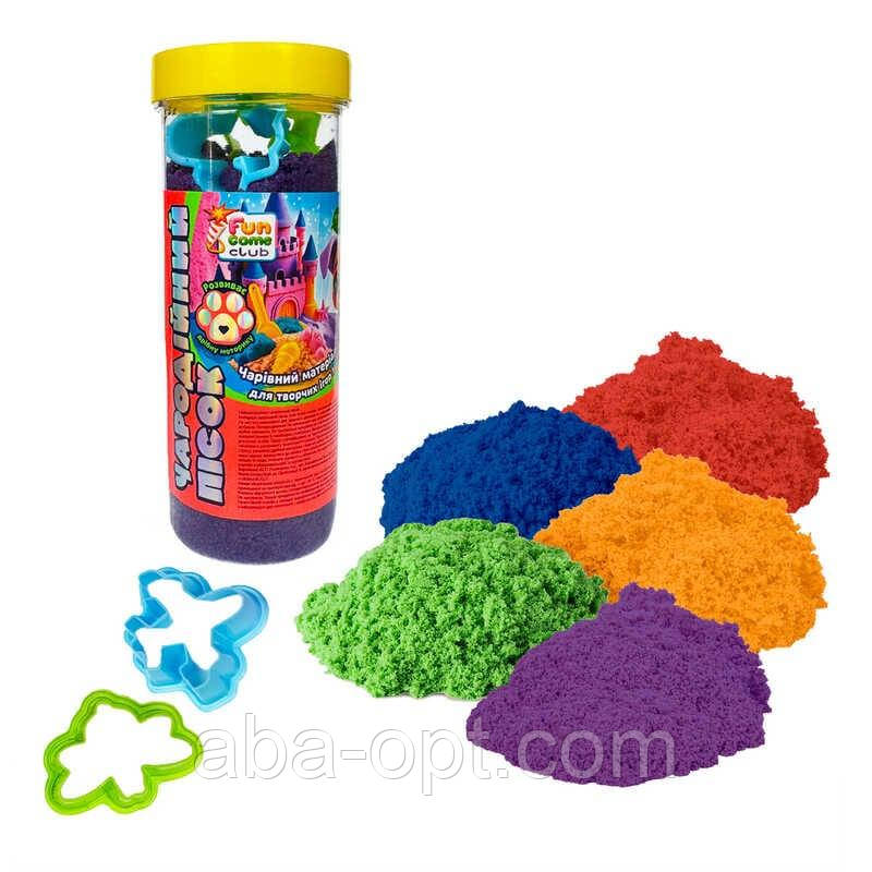 Гра Кінетичний пісок 85433 (16) 0.5кг "4FUN Game Club", 2 формочки, в банці, ВИДАЄТЬСЯ МІКС ВИДІВ, фото 1