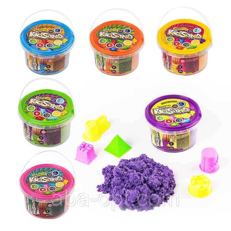 Гр Кінетичний пісок "KidSand" 500г KS-01-02 (24) "Danko Toys" ВИДАЄТЬСЯ МІКС ВИДІВ, фото 1