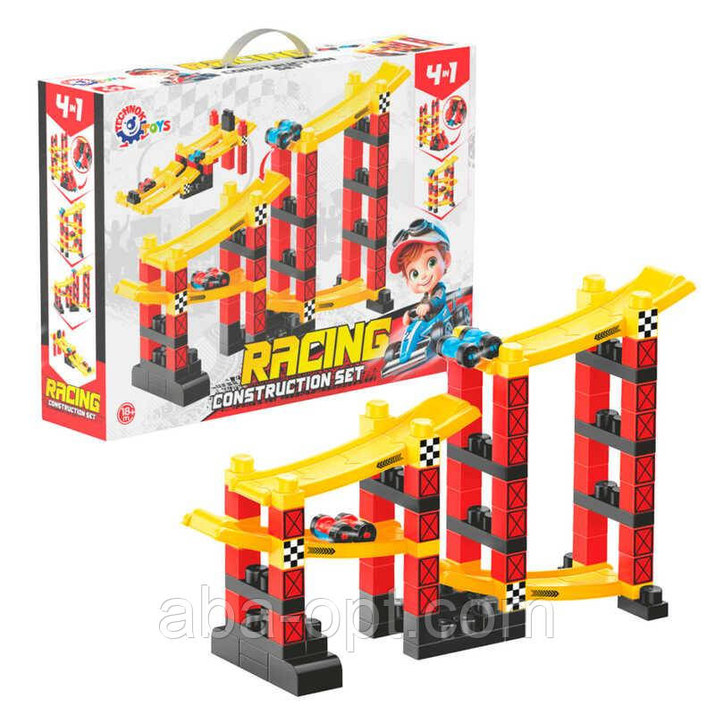 Гра Конструктор 1959 (4) "Technok Toys", 69 великих деталей, 2 машинки, трек, в коробці, фото 1