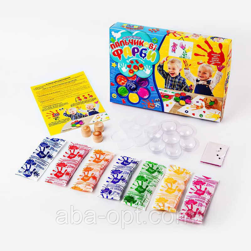 Гра Пальчикові фарби "Моя перша творчість" PK-01-02 7 кольорів укр. (12) "Danko Toys", фото 1