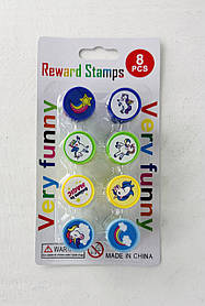 Набір дитячих штампиків "Єдиноріг" 8 шт. 25 мм На планшеті (3301-U)