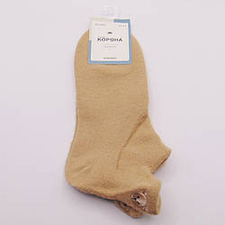 Короткі теплі шкарпетки альпака 37-41 бежеві Корона 5447