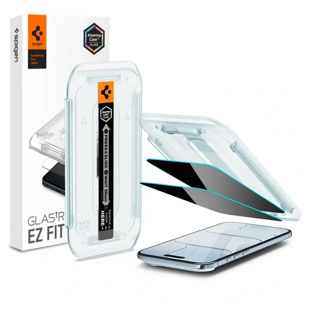Захисне скло Spigen для iPhone 17 Air - EZ FIT GLAS.tR Privacy (2 шт), Антишпигун (AGL09862)