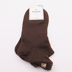 Короткі теплі шкарпетки альпака 37-41 коричневі Корона 5447