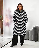 Шикарне жіноче тепле пальто оверсайз супербатал із вовни альпака р.56-64. Арт-3662/39