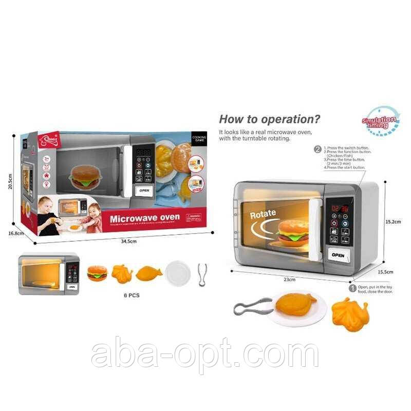Мікрохвильова піч F 2329 (12) звук, підсвітка, муляж їжі, функція обертання їжі, сенсорні кнопки, таймер, в коробці, фото 1
