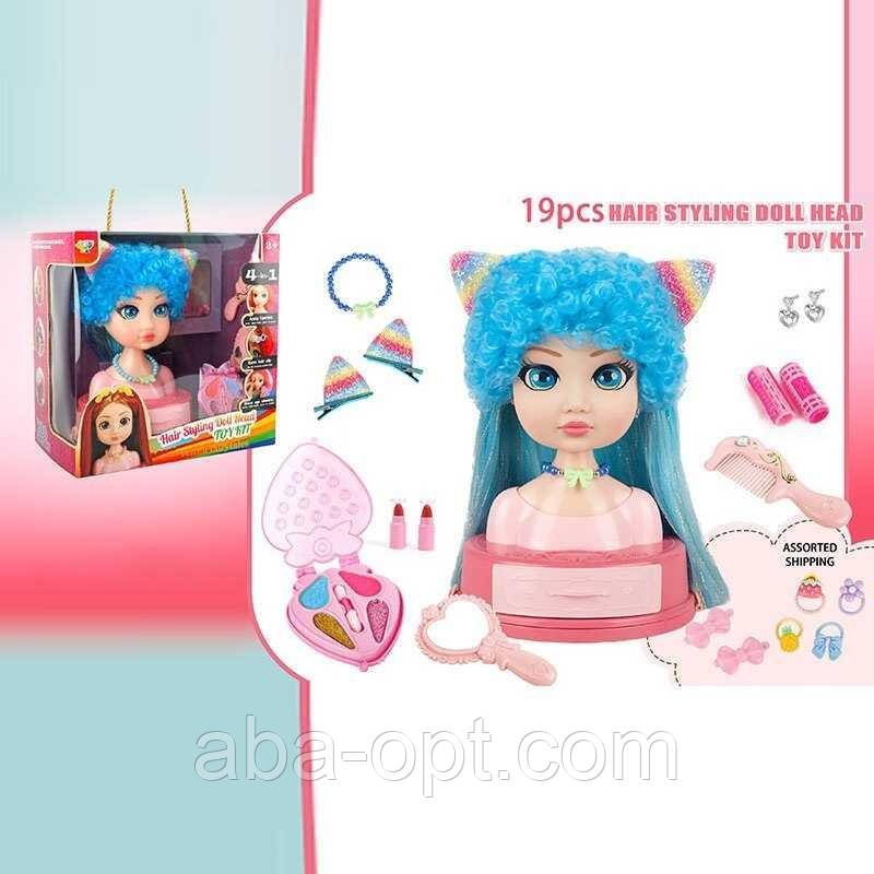 Манекен для зачісок SR 011 (18/2) косметика, перукарські інструменти, заколки, резинки, в коробці, фото 1