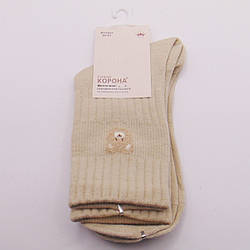 Шкарпетки вовна мериноса 36-41 бежеві Корона 5507