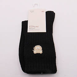 Шкарпетки вовна мериноса 36-41 чорні Корона 5507