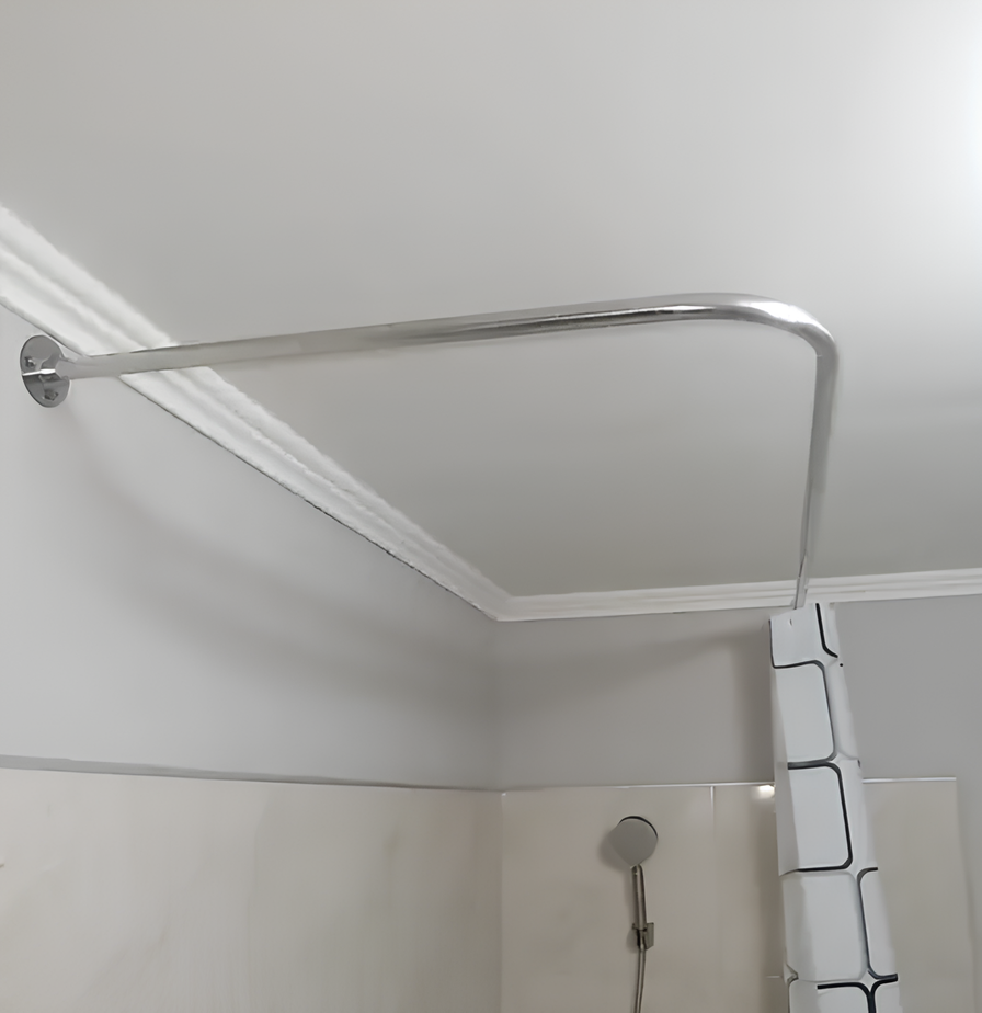 Карниз для ванної 150*70 см Г-подібний нержавіюча сталь, фото 1