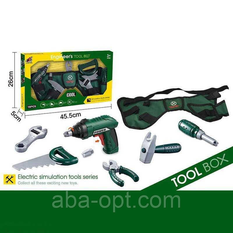 Набір інструментів G 269 (24) автоматичний шуруповерт, реверс, гайковий ключ, пила, молоток, викрутка, плоскогубці, пояс для, фото 1