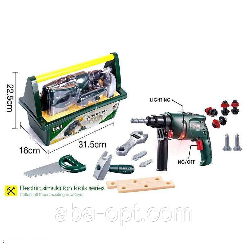 Набір інструментів G 276 (24/2) автоматичний шуруповерт з підсвічуванням, гайковий ключ, пила, молоток, деталі для збирання, в, фото 1