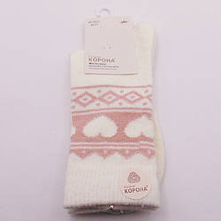 Мериносові шкарпетки 36-41 білі Корона 5431
