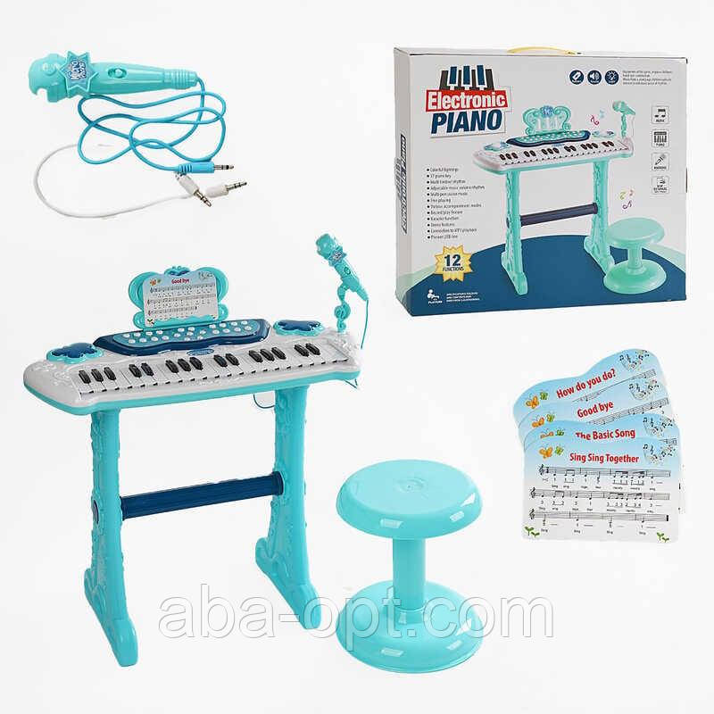 Піаніно 883 F (10/2) 12 функцій, мікрофон, підсвічування, запис звуку, звукові ефекти, стілець, у коробці, фото 1