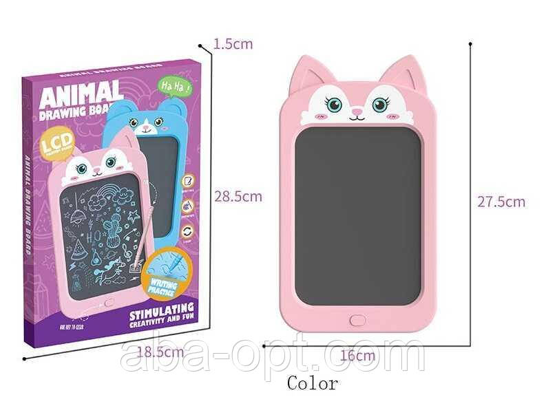 Планшет для малювання YW-606/607 (96/2) розмір: 16х27.5 см, кольоровий LCD екран, стилус, блокування екрана, кнопка стирання,, фото 1