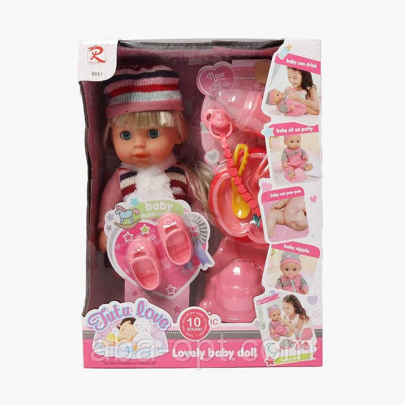 Пупс 8651 (18) їсть, ходить до туалету, говорить мама, тато, видає звуки, аксесуари, в коробці, фото 1