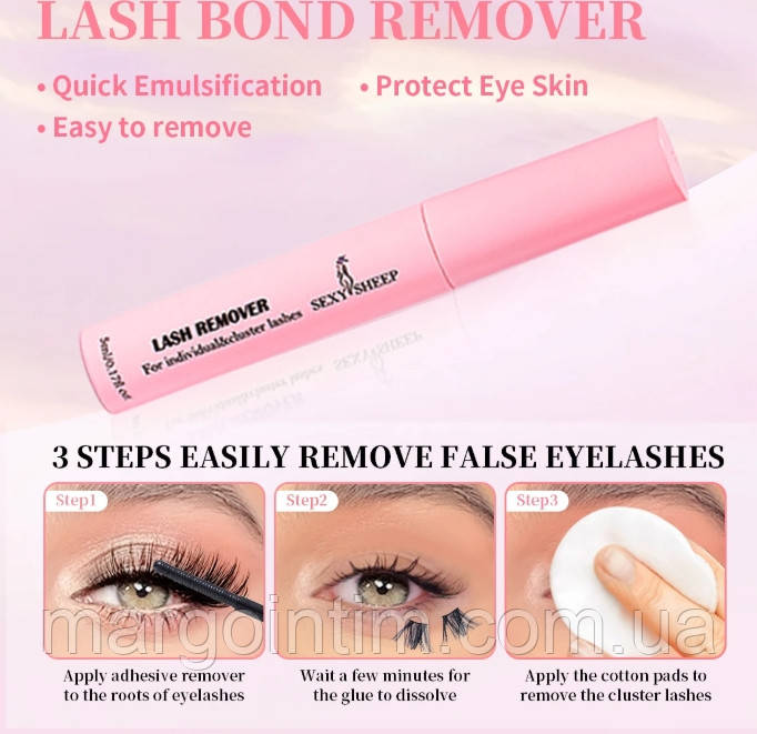 РОЗМ'ЯКЧУВАЧ/Ремувер для зняття/видалення клею з пучкових/нарощених/накладних вій в домашніх умовах/Тільки для певного клею!, фото 1