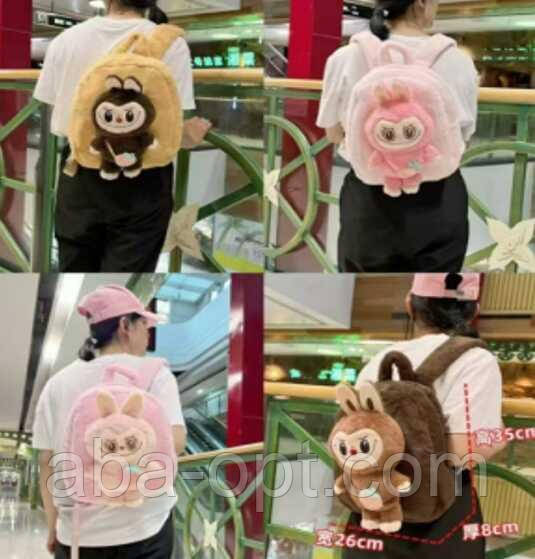 Рюкзак M 18939 (100) герой, розмір - 26х8х35 см, 1 відділення, на блискавці,  м’яке хутро, текстильна петля, регульовані лямки,, фото 1