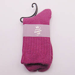 Пухнасті шкарпетки альпака 37-41 рожеві Корона 2551-1