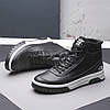 Зимові чоловічі шкіряні черевики, кросівки чорні утеплені з натуральної шкіри на хутрі на зиму для чоловіків, розмір 40-45, фото 3