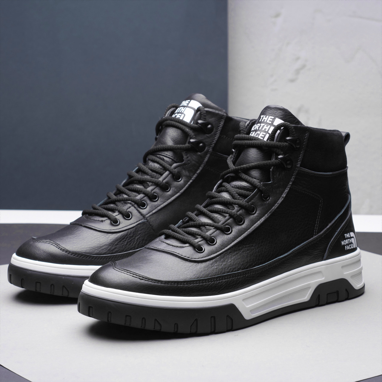 Зимові чоловічі шкіряні черевики, кросівки чорні утеплені з натуральної шкіри на хутрі на зиму для чоловіків, розмір 40-45, фото 1