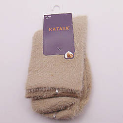 Норкові шкарпетки пухнасті 36-41 бежеві Kataya 2956