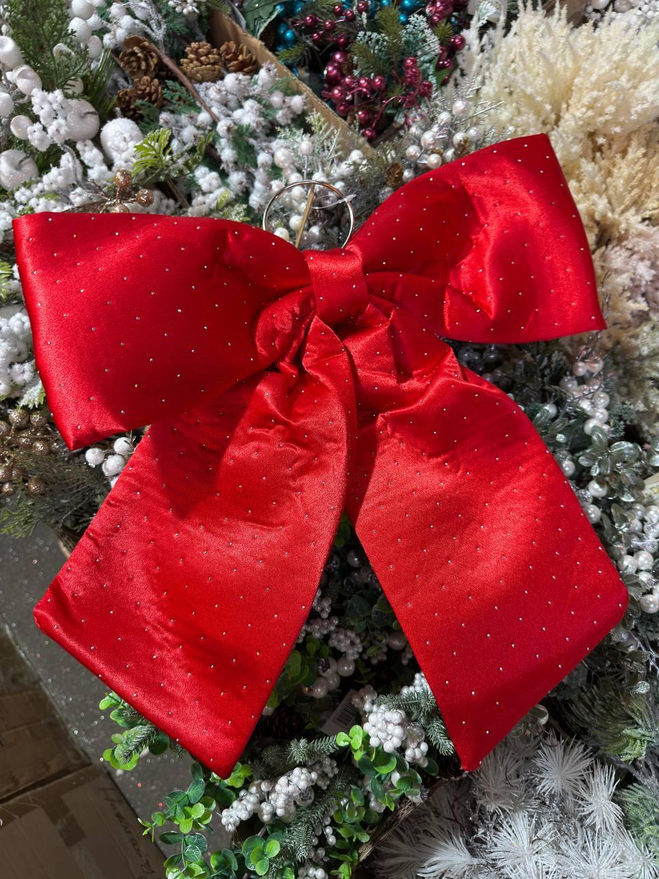 Великий бант в стразах 44 см , червоний 1 шт
