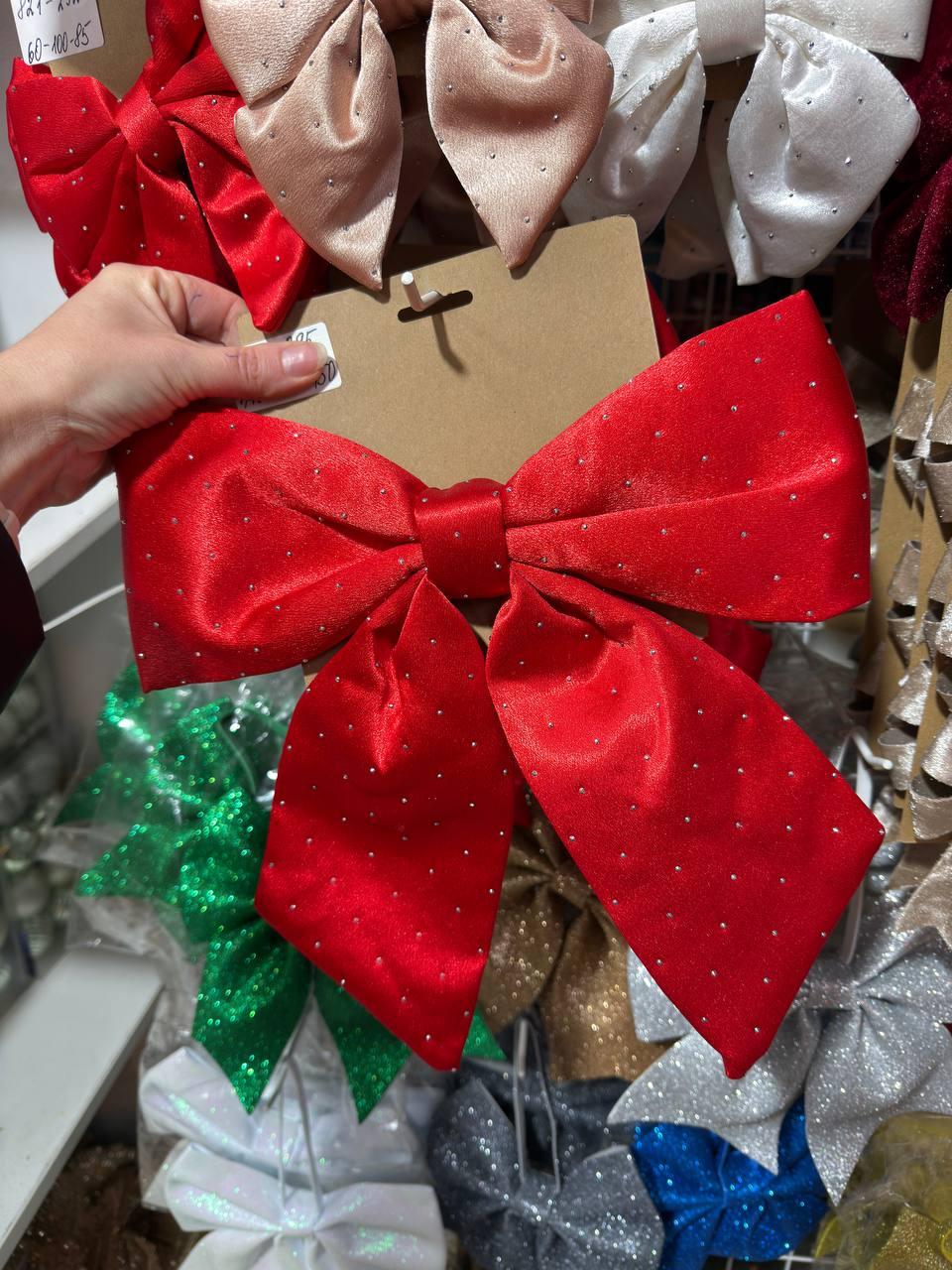 Великий бант в стразах 28 см , червоний 1 шт