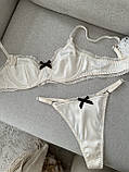 Комплект спідньої білизни атласний з бантиком, фото 9