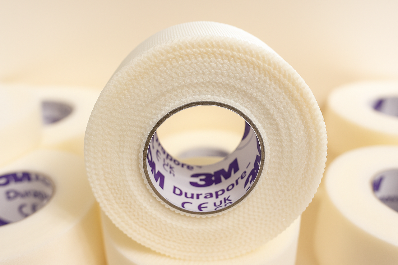 Хірургічний медичний пластир Durapore, 2,5 см × 9,1 м, шовкова основа