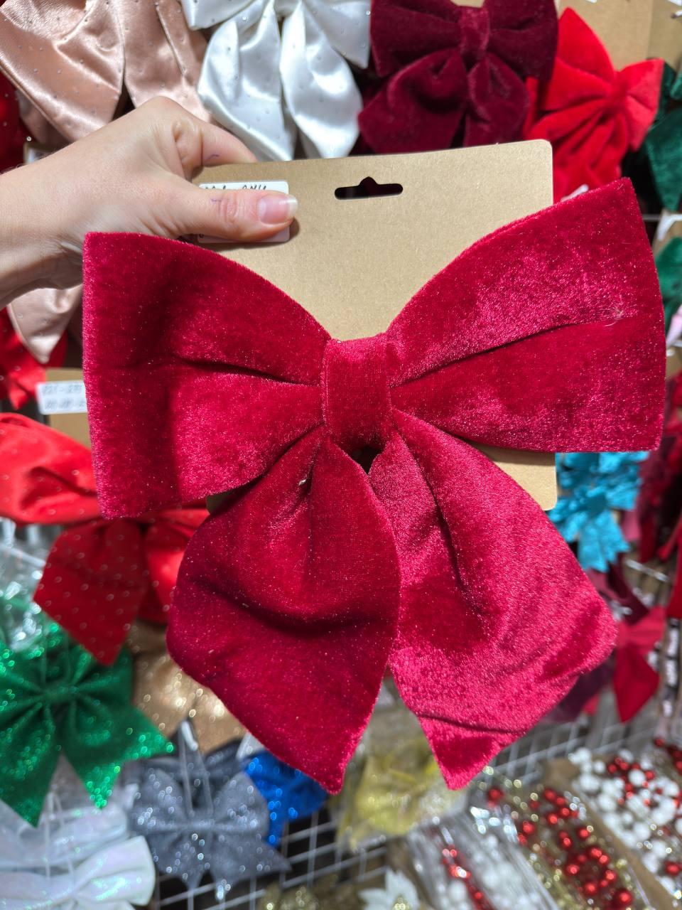 Оксамитовий бант 22 , малиново червоний 1 шт