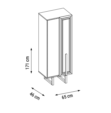 Вітрина 2д 65 см модерн лакшері Бланше, фото 2