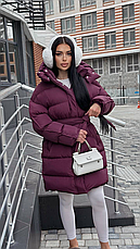Пуховик жіночий зимовий аеропух | 42-46, 48-50 розмір, фото 4
