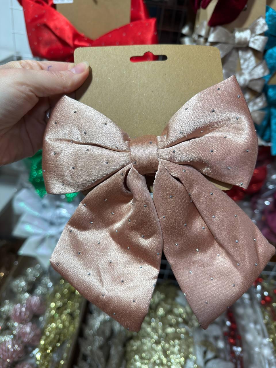 Великий бант в стразах 16 см , пудра 1 шт