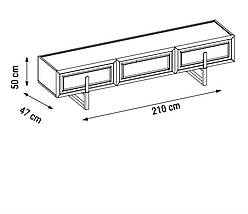 ТВ тумба сучасна світла 210 см Бланше, фото 5