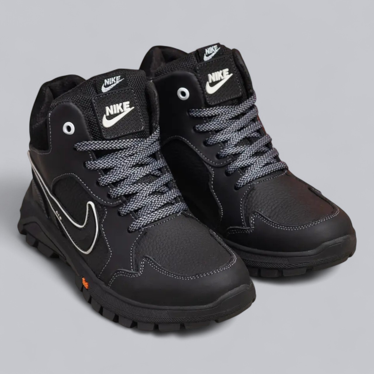 Підліткові зимові шкіряні черевики, кросівки на блискавці чорні з натуральної шкіри на хутрі для хлопчика підлітка, розмір 36-39, фото 1