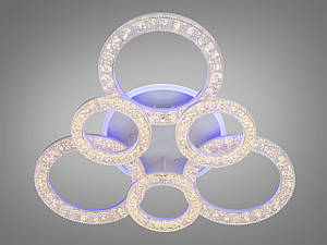 Стельова світлодіодна люстра з пультом, димером, підсвіткою, 110W