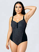 Злитий купальник горошок Z.Five 66075 чорний 48 50 54 розмір, фото 4