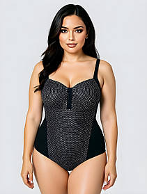 Злитий купальник горошок Z.Five 66075 чорний 48 50 54 розмір