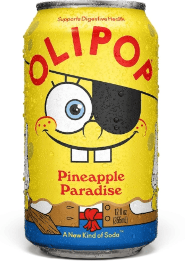 Газований напій Olipop Prebiotic Soda Spongebob Pineapple Paradise 355 мл, фото 1