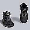 Підліткові зимові шкіряні черевики, кросівки на блискавці чорні з натуральної шкіри на хутрі для хлопчика підлітка, розмір 36-39, фото 2