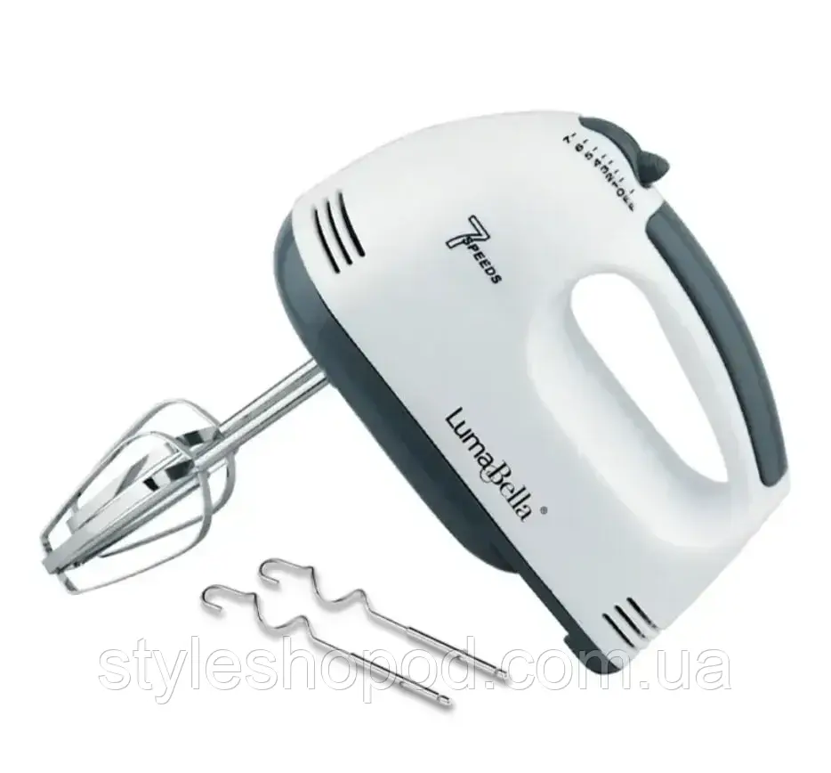 Міксер ручний з насадками для тіста і збивання, 7 швидкостей, потужність 180 Вт — легкий і зручний кухонний помічник, фото 1