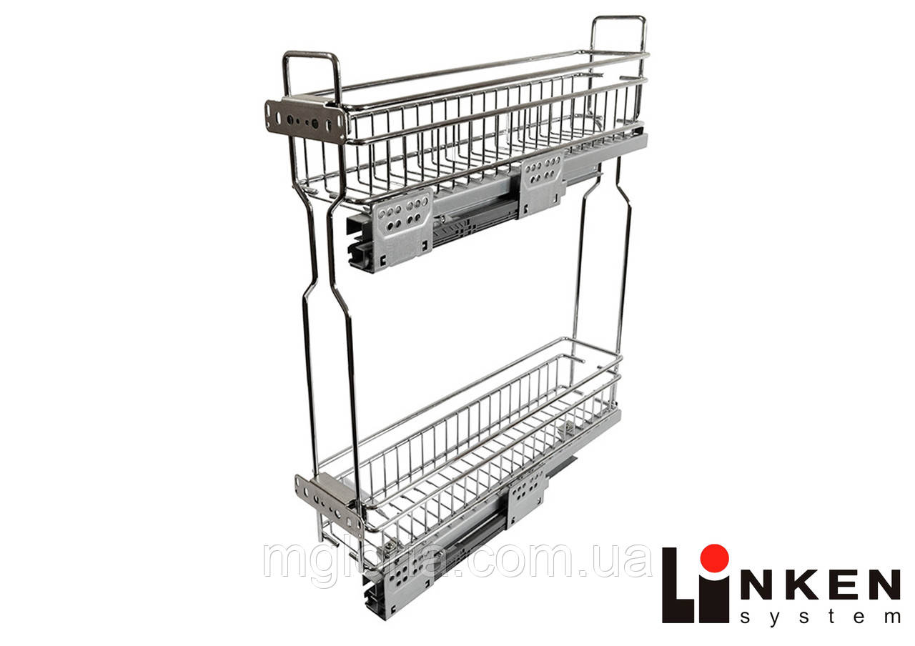 Карго 150 мм хром 2 полиці з боковим кріпленням Spark праве