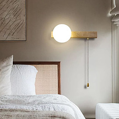 Бра ліве з травертиновим корпусом та білим плафоном 30х18 см STW002/1 L (лівий)