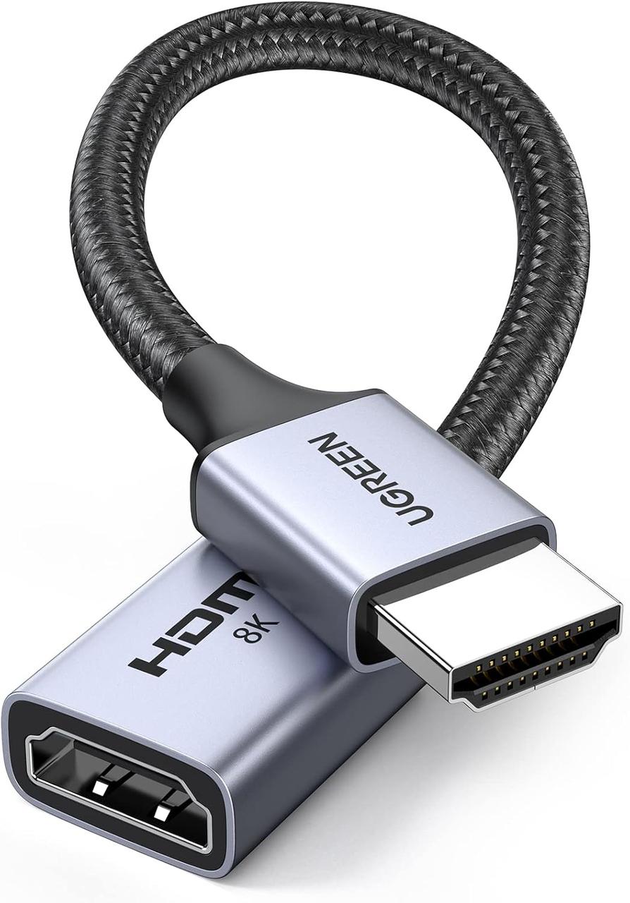 Кабель подовжувач UGREEN HDMI Extension Cable 8K Ultra High Speed 48Gbps 15 см Black (HD165), фото 1