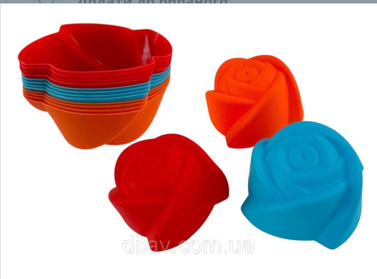 Форма для випікання силіконова, 12штук. 7*7*3.5, фото 1