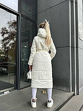 Пуховик жіночий зимовий подовжений | 42-46, 48-50 розмір, фото 4