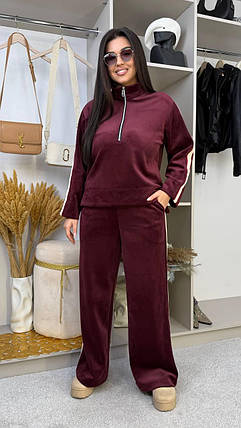 Велюровий спортивний костюм на флісі великого розміру Розміри: 46-48, 50-52, 54-56, фото 1