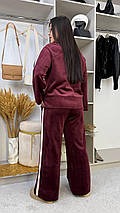 Велюровий спортивний костюм на флісі великого розміру Розміри: 46-48, 50-52, 54-56, фото 5